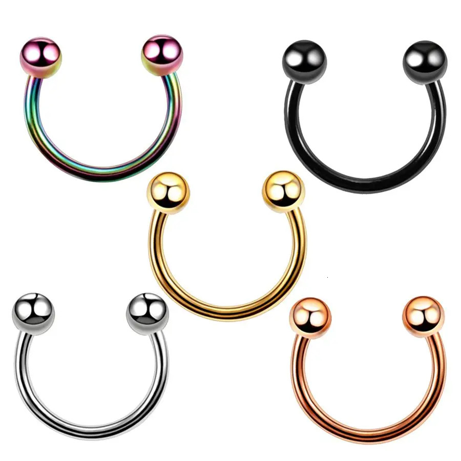 1PC G23 Nose Rings Lip Eyebrow Piercings Ear Septum Helix Cartilage Piercing Labret Nariz Body Jewelry 250613