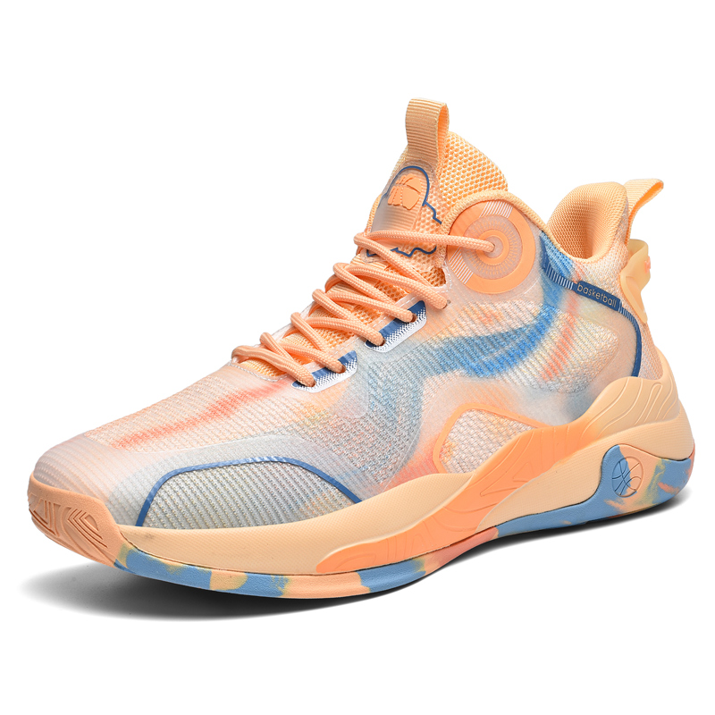 8877-Men's High Top Basketball Shoes Chinese Breathable Anti-slip Outdoor Sneakers Fitness Running Training Sneakers