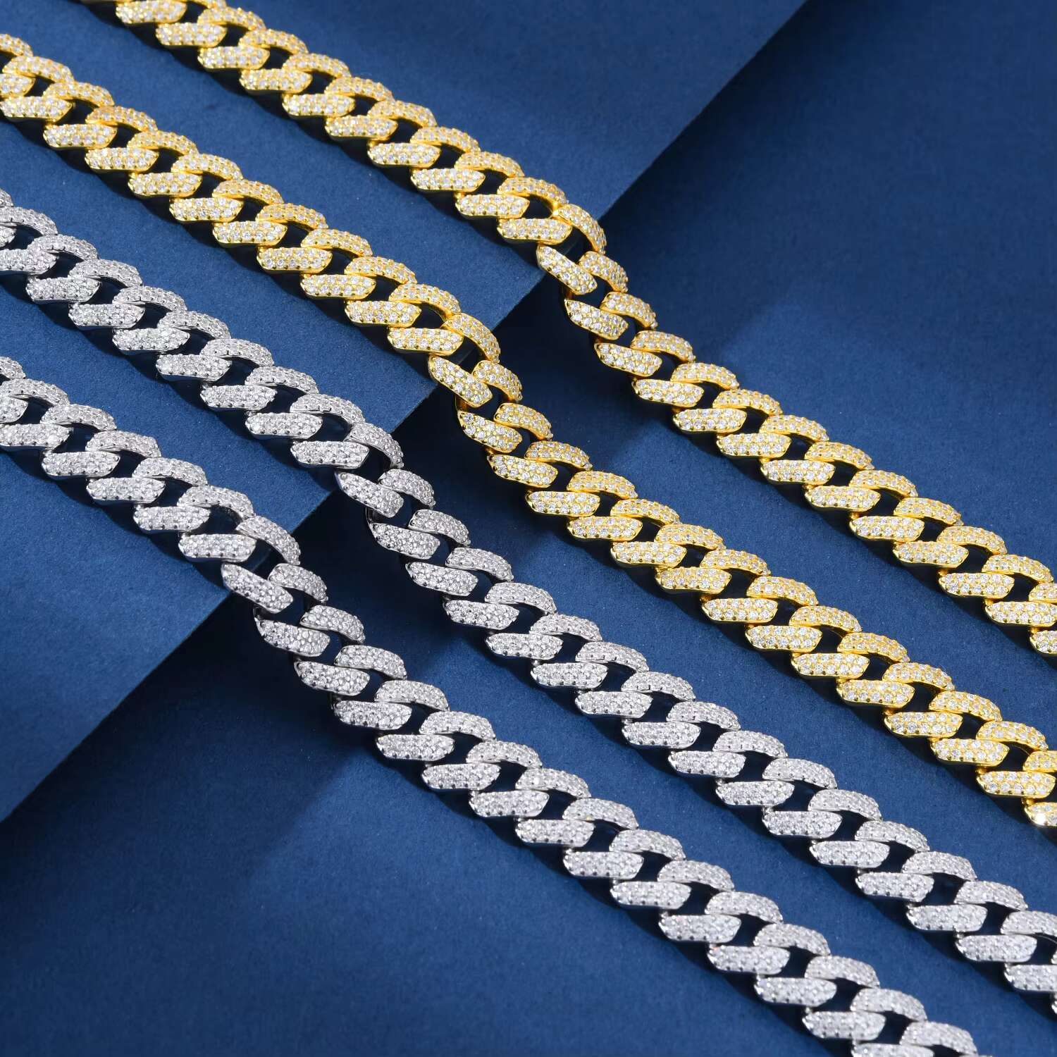 Moissanite Cuban Link Chain Custom Jewelry Miami Real 925 Sterling Silver Cadena Cubana Diamond Cut Hip Hop Necklaces Gifts