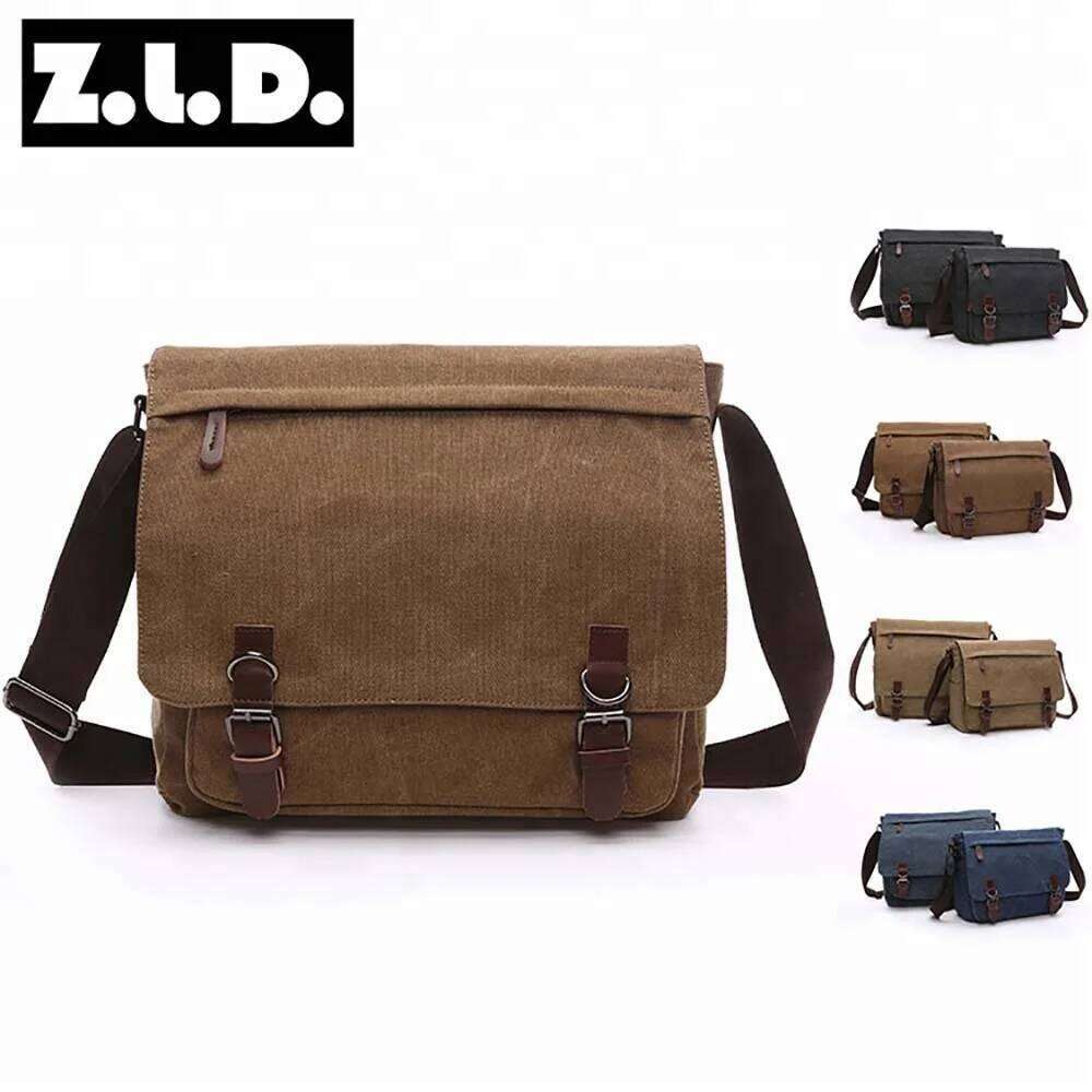 Vintage Canvas Messenger Brand Business Casual Travel Shoulder Bag Laptop Crossbody Bags For Men Bolso Hombre Retro