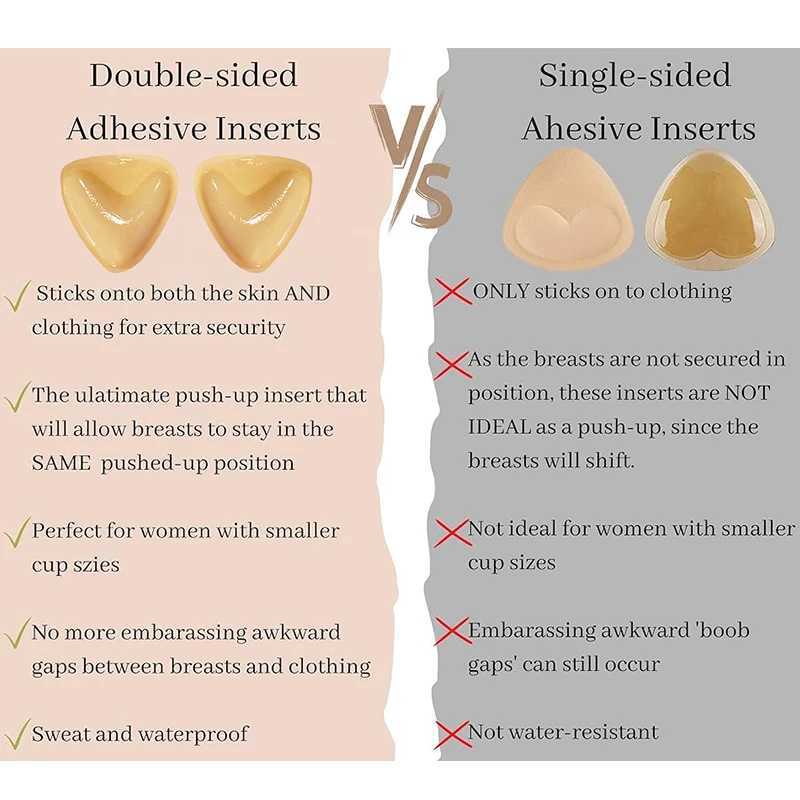 Double Sided Sticky Push Up Bra Inserts Reusable Adhesive Ultra Breast Lift Padding Insert Cup Enhancer PadsW250624