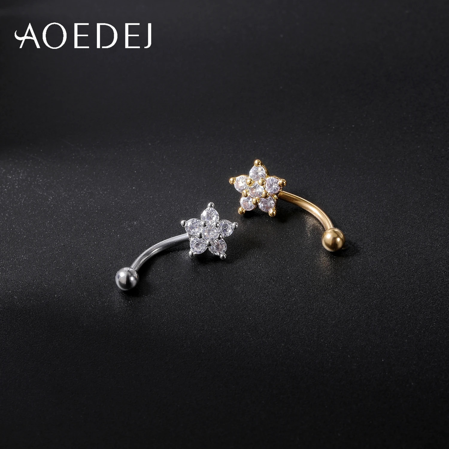 AOEDEJ 1 Piece Stainless Steel 16G Eyebrow Stud 810MM Piercing Star Moon Butterfly Shape Labret Lip Piercings Jewelry 250613