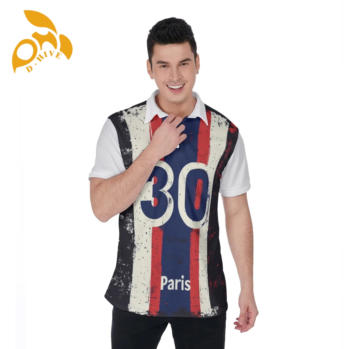 free shipping new design All-Over Print Men's Polo Shirt Collar Jersey High-quality fabric Fashionable style Skin-friendly breathable comfortable