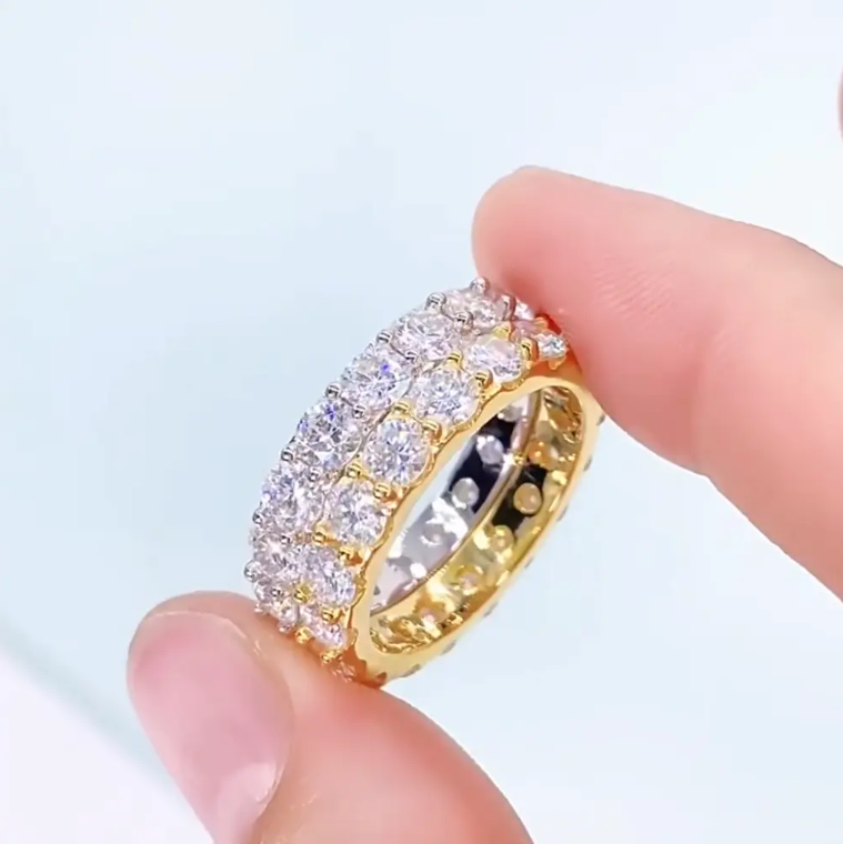 Top Icy Jewelry 3.0mm Moissanite Diamond Ring S925 Silver Moissanite Engagement Ring for Women
