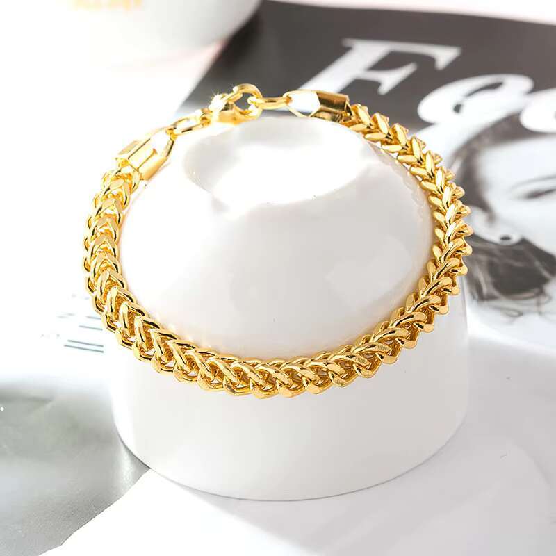 Wholesale Hot Sale 18k Gold Plated Cuban Chain Bracelet Stainless Steel Containing Miami Cuban Chain Bracelet Men and Women