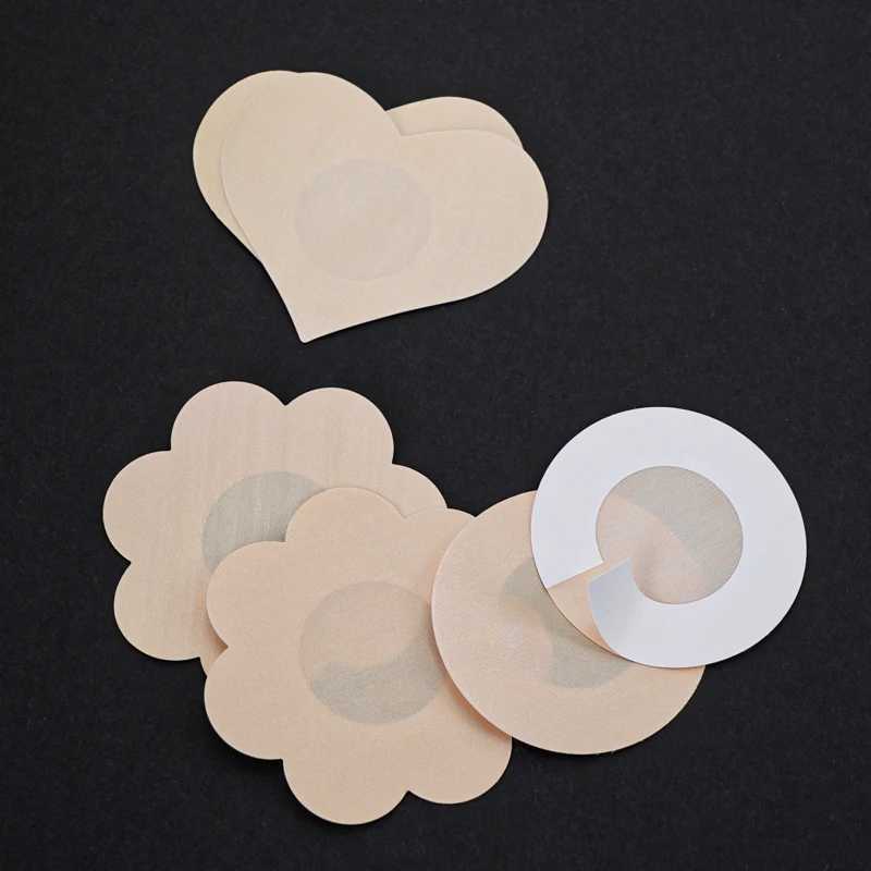 100Pcs Nipple Sticker Disposable Invisible Chest Sticker Non-woven Bra Breast Patch Bra-less Pasties Pad Nipple Cover StickersW250624
