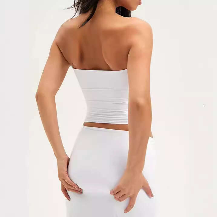 American Style Spicy Girl Bare Sensation Skin-Friendly One-Piece Tube Top Women Pure Desire Sexy Base Wrap Chest Sports Fitness Vacation B5