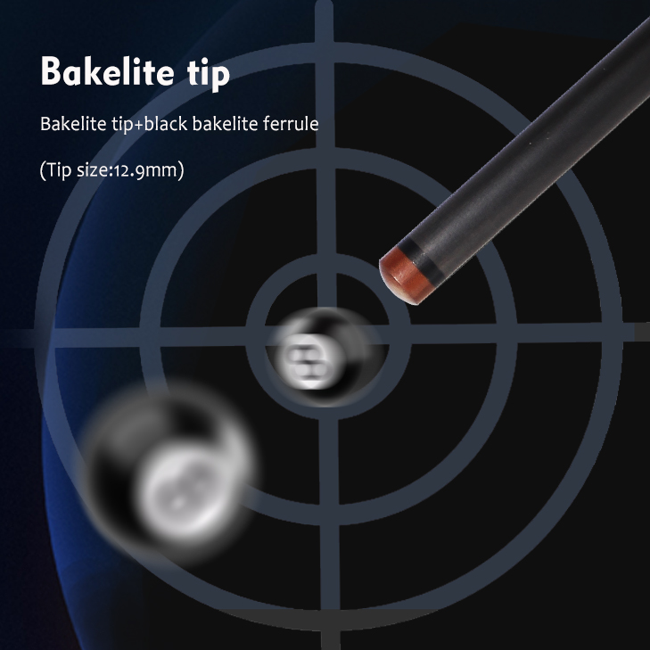 OKHEALING 1/2 Split Pool Cue 12.9mm Bakelite Tip Billiard Cue Stick Carbon Fiber Billiard Sticks Uni-loc or 3 Teeth Joint Length 1474mm/58inch Weight 