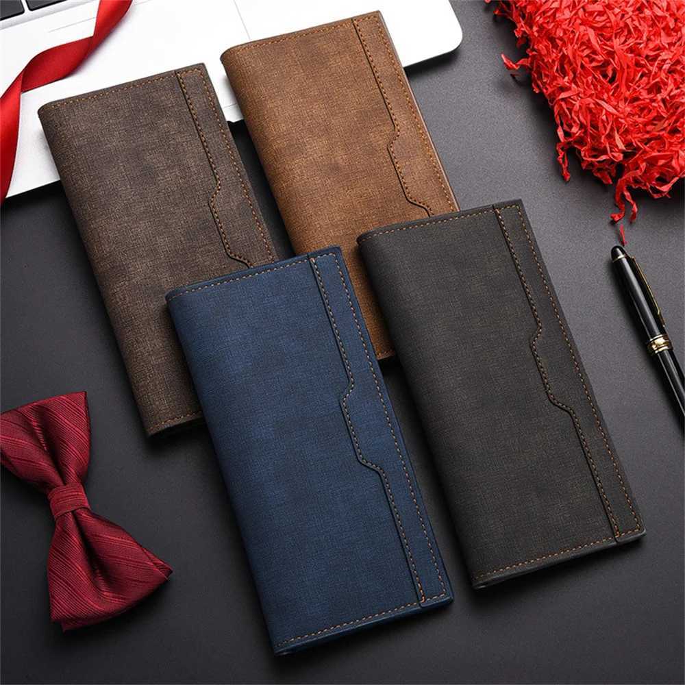 Mens Lg Wallet Drivers License ID Wallet Card Case Leather Business Wallet Large Capacity Simple Clip Card Holder XJ250624