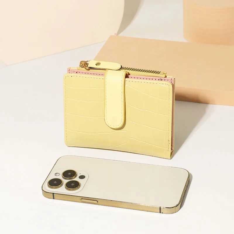 New Womens Wallet High-end Short Solid Color Wallet Womens Korean Version Zipper Card Bag Change BagXJ250624