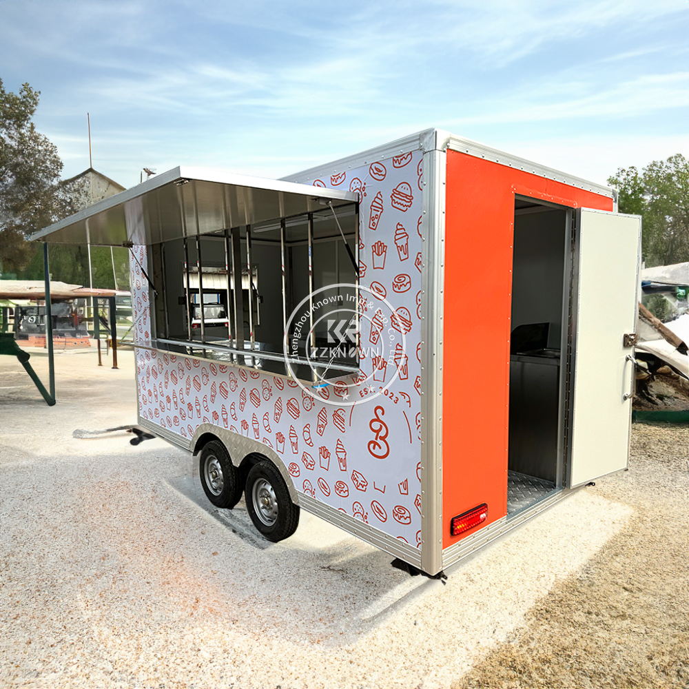 Customizable Mobile Food Trailer for Ice Cream Hot Dog Cart with Concession Kitchen Equipment Street Pizza Coffee Kiosk Restaurant Catering Truck