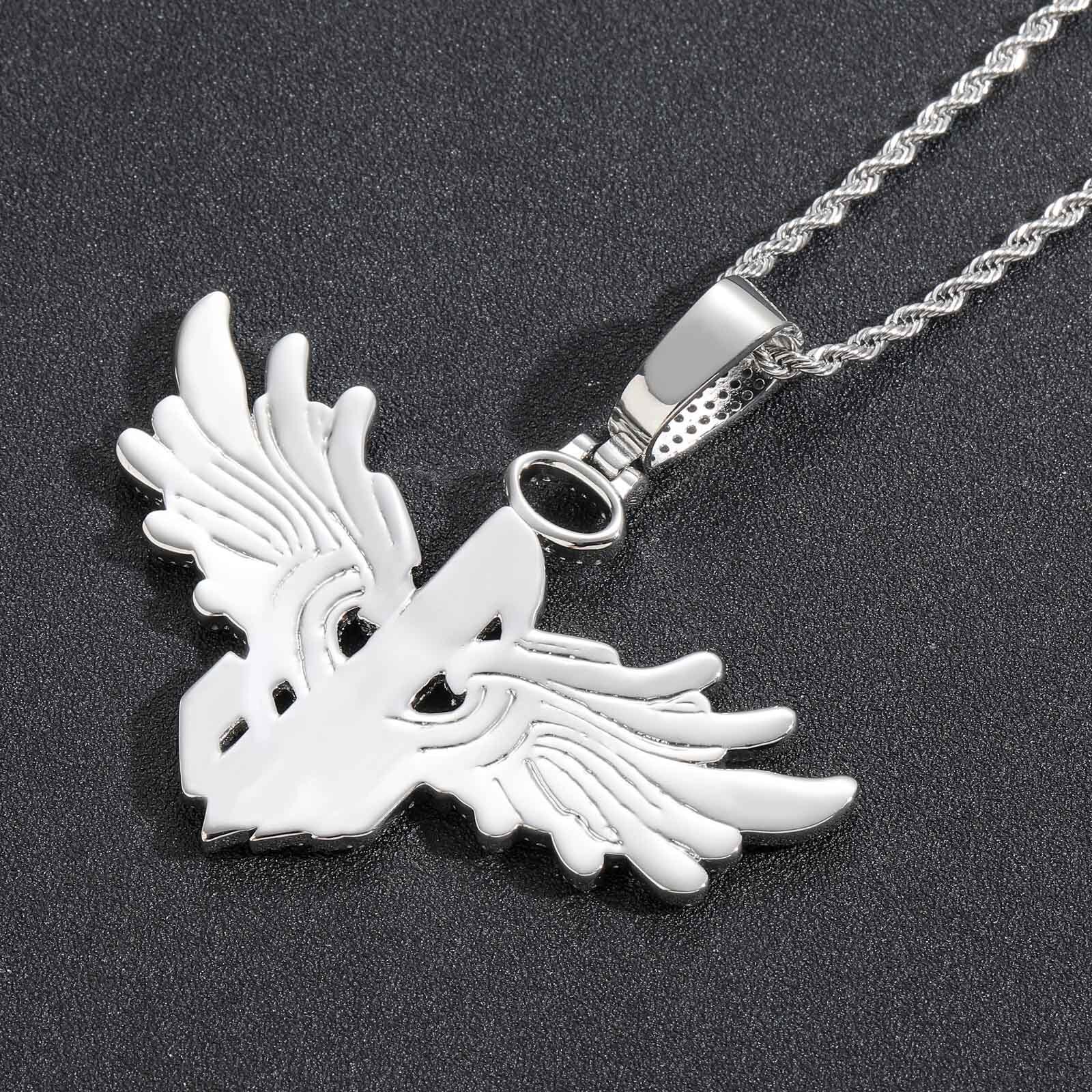 New Style Hip Hop Wing Number 1 Large Size Ice Out Bling Moissanite Trendy Labubu Accessory Necklace Pass the diamond tester