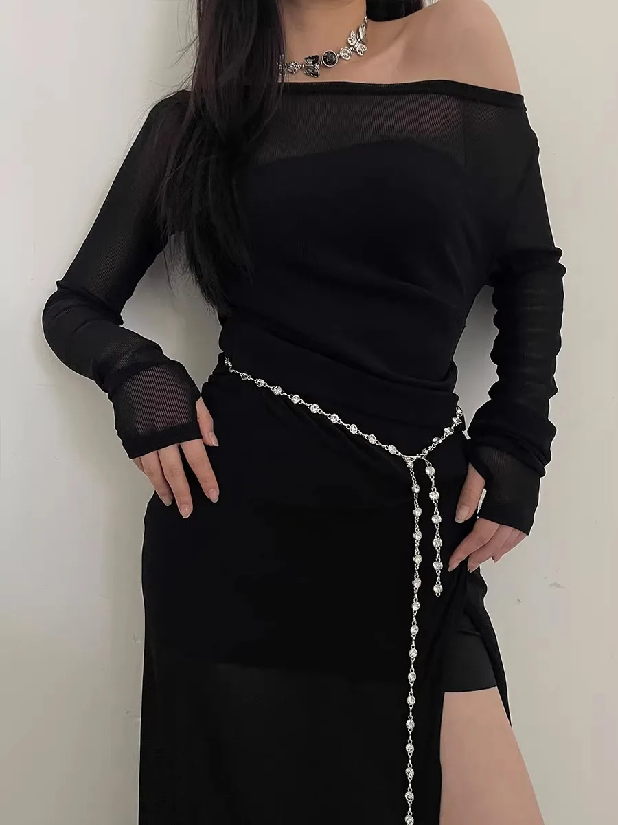 Small Fragrant Wind Metal Waist Chain Accessories Dress HighGrade Korean Version Of The Net Red With A Thin Belt Woman 250616