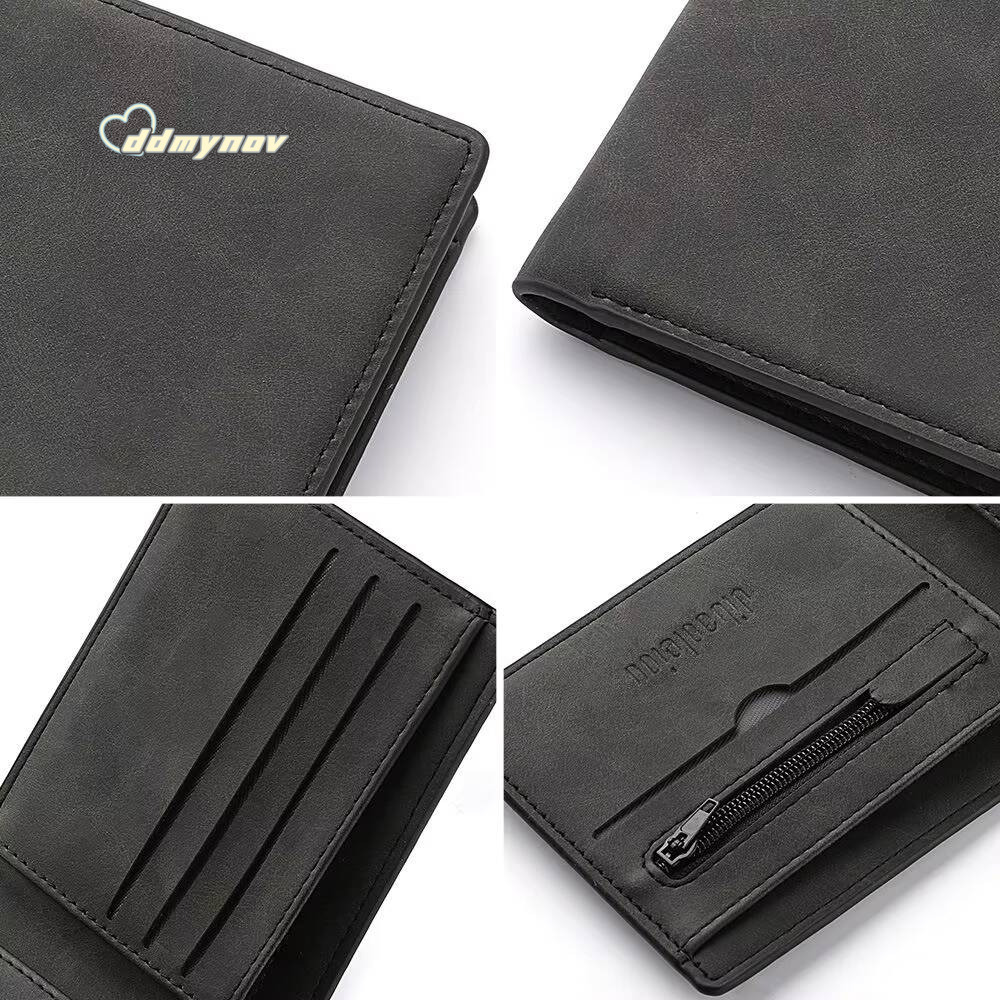 Multi-card Slot Men Wallet Fashion Folding Large-capacity Coin PU Leather Short Purse ddmynov