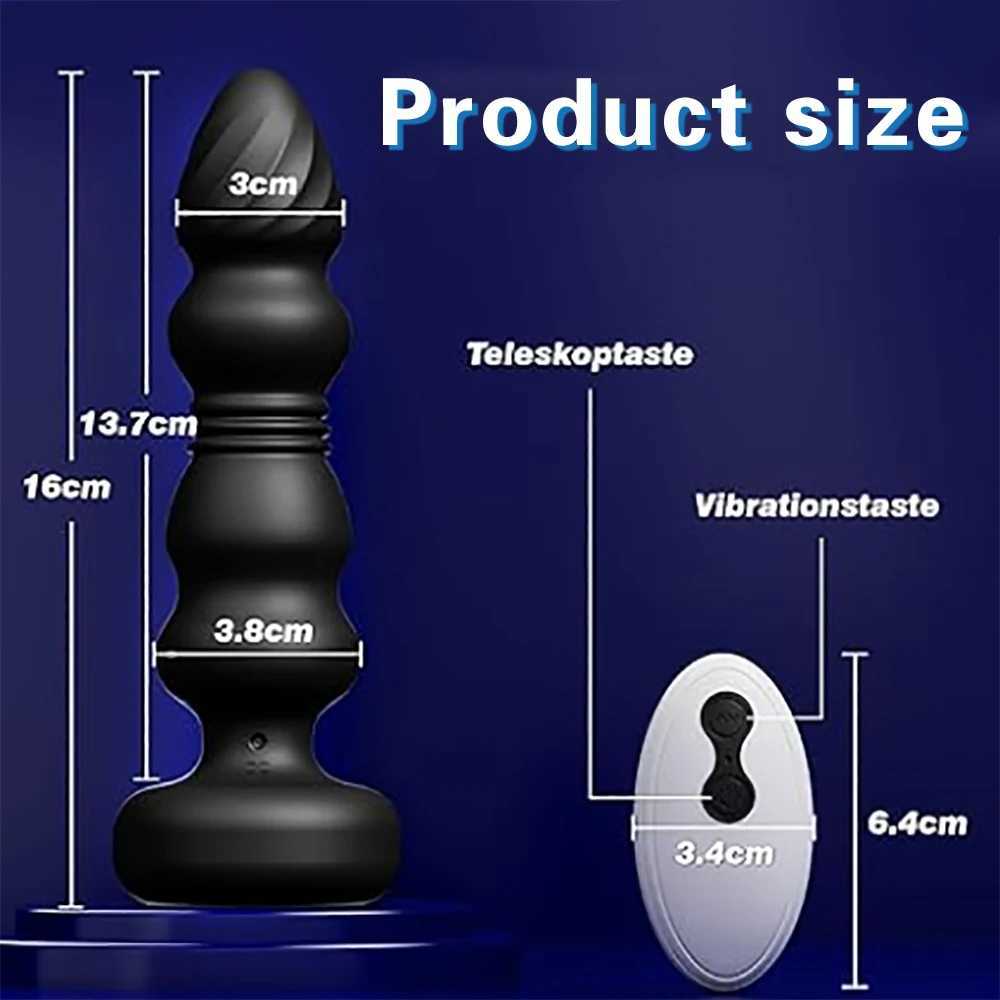 Wireless Telescopic Prostate Massager for Men Anal Dildo Vibrator Cock Lock Male Masturbator Buttplug Adults Sex Toys for Women W250624