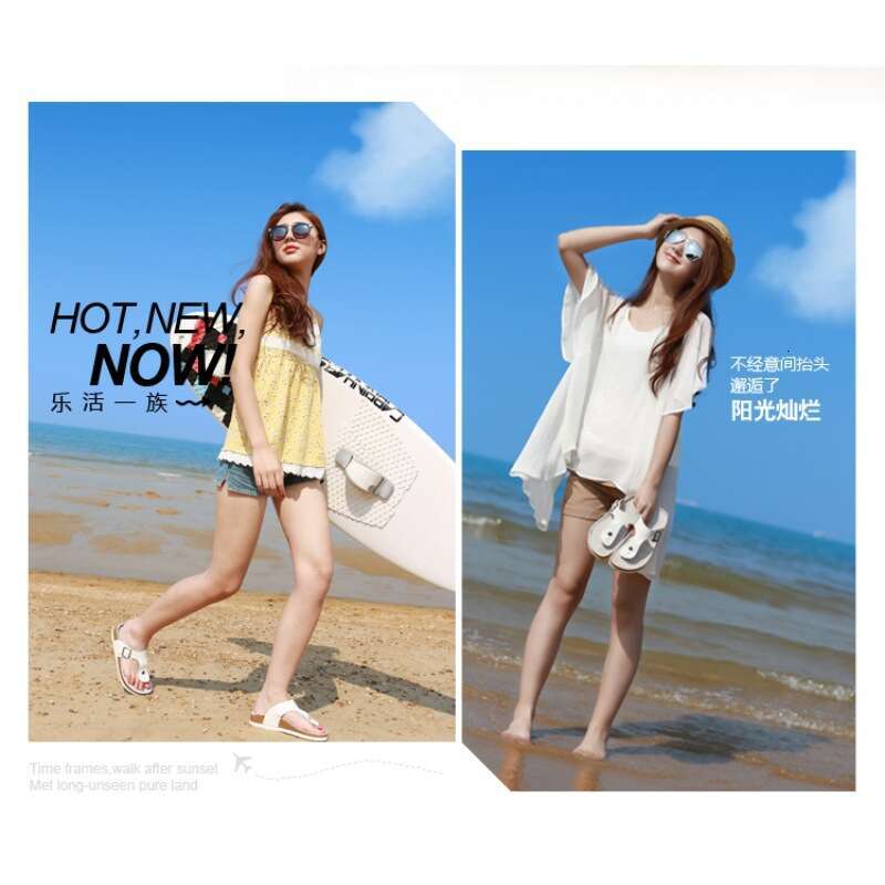 McBulun Birkenstock Flat Cork Sandals for Men and Women Couples Beach Home Outdoor Toe Post Flip Flops Birken Shoes Summer