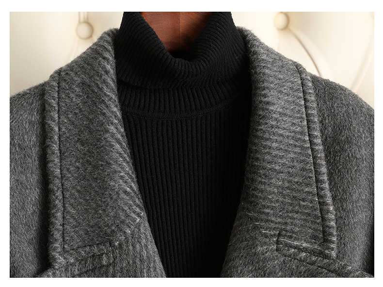 D4290 New autumn and winter high-end long over-the-knee waist slim fit woolen coat