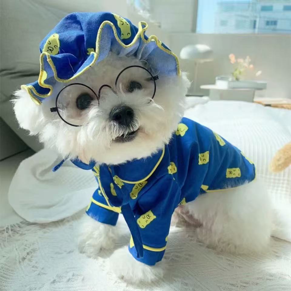 T542 Cute cotton pajamas spring and summer dog Maltese Bichon Teddy Pomeranian French bulldog cat pet clothes