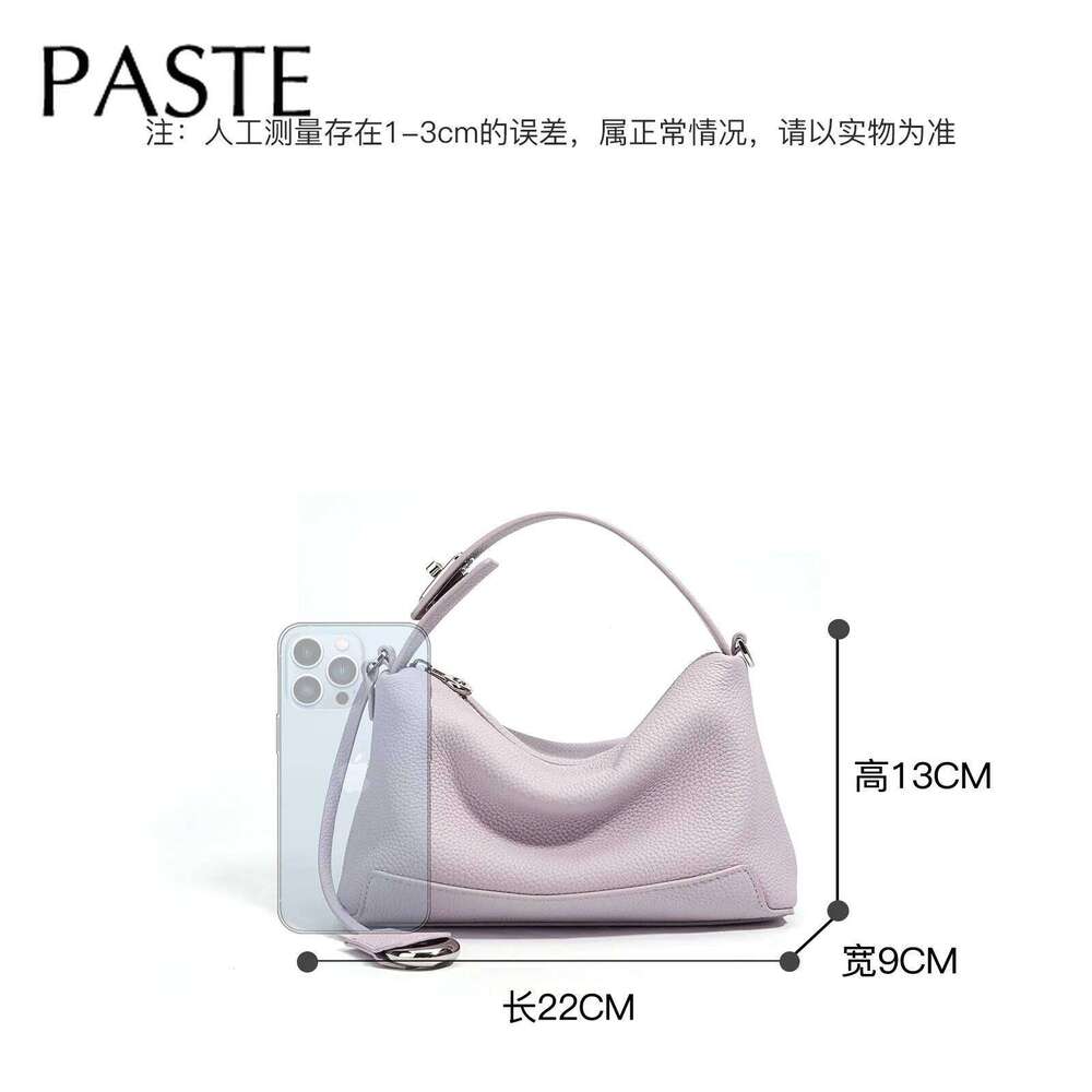 Luxury Designer bags Lavender Purple Color Lock Top-handle Handbag Designer Pillow Tote Soft All-match Genuine Cow Leather Women Shoulder Bag
