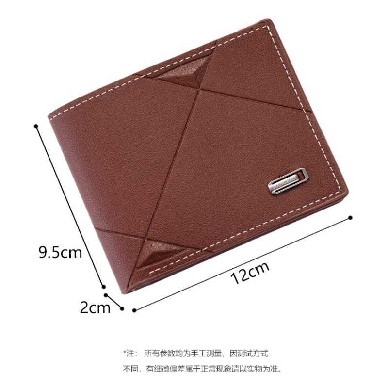 New Mens Wallet Short Multi-card Coin Purse Fi Casual Wallet Male Youth Thin Three-fold Horizontal Soft Wallet Men PUXJ250624