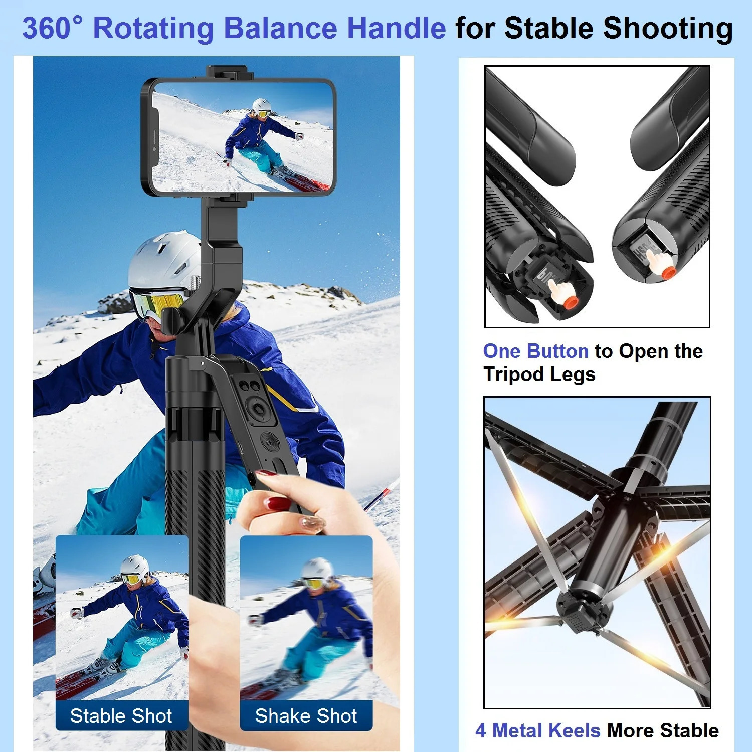 Auto Face Tracking Tripod 360° Rotation 71 Extendable Phone Selfie Stick Smart Holder for Vid 250612