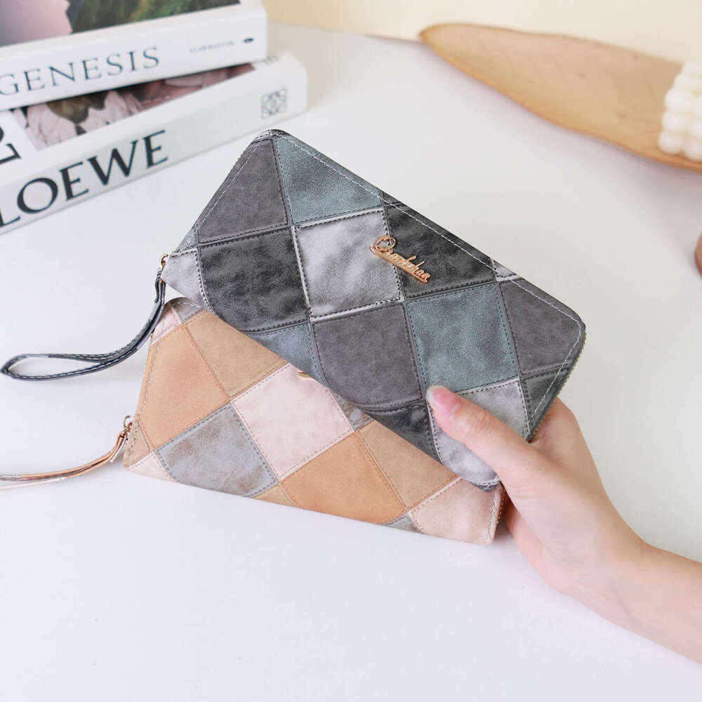 Secret Code Shipment New Korean Style Fashion Women's Long Spliced Color-Block High-End Wallet Purse for Women