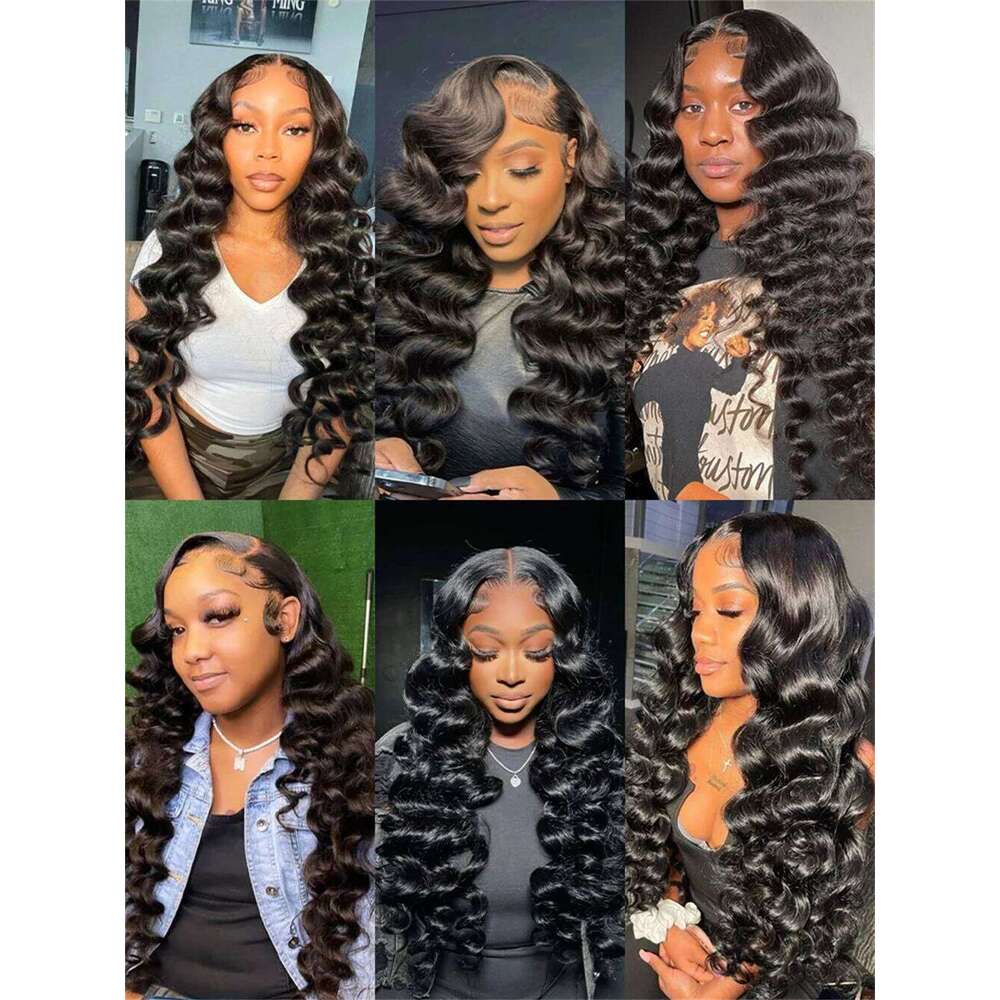 Lakeisha 220 Density Curly Human Wigs 30 40 Inch Loose Deep Wave 13x6 HD Lace Frontal Wig Preplucked Raw Remy Indian Hair
