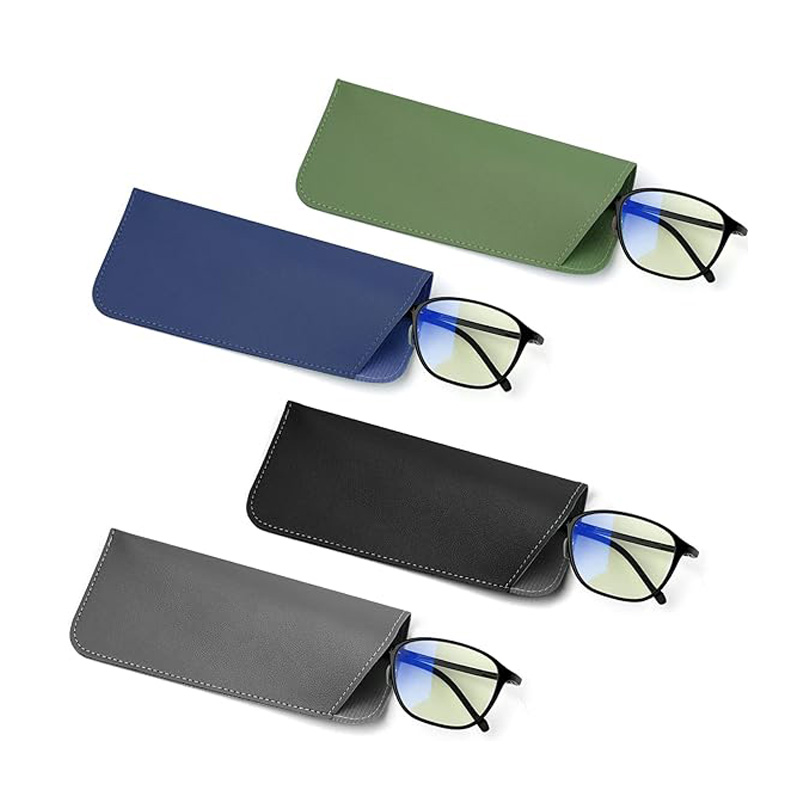 Wholesale Luxury PU Sunglasses Pouch Leather Glasses Case Fashion Custom Logo Sun Glass Bag