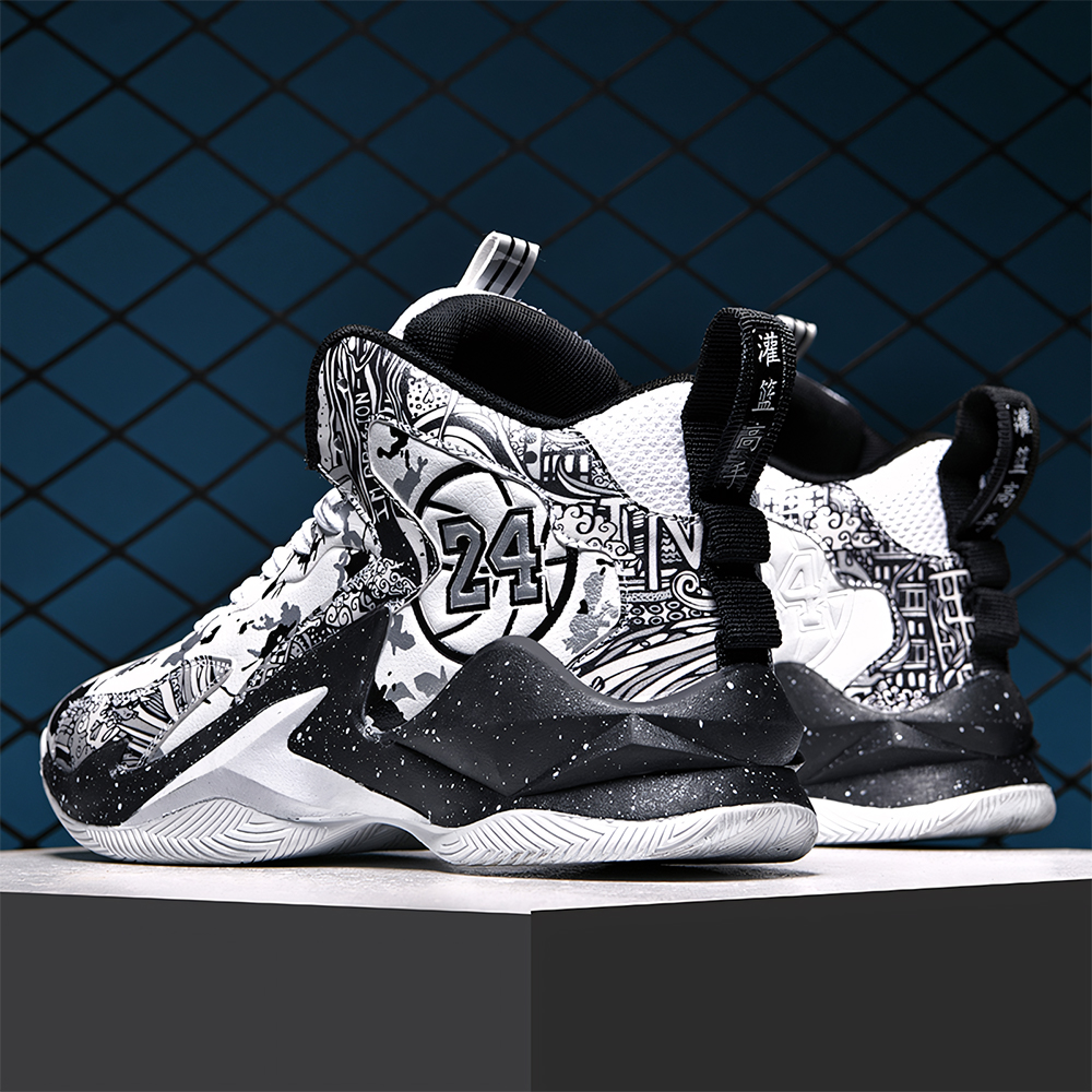 8905-High Top Basketball Shoes Men's Shoes Autumn and Winter Grip Mesh Leather Shoes for Junior High School Students Sneakers Combat Sneakers Ant