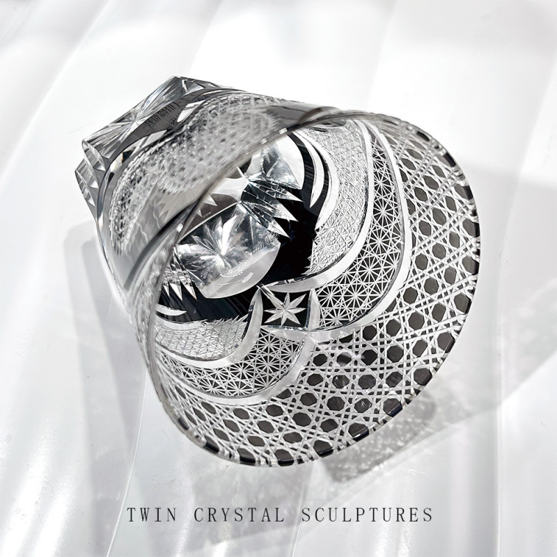 Square double cup lead glass with high aesthetic value, high-end water cup, whiskey and foreign wine glass, fashionable