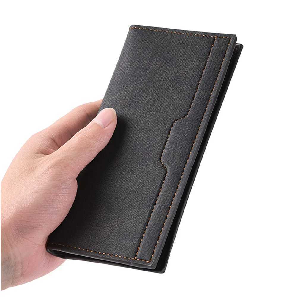 Mens Lg Wallet Drivers License ID Wallet Card Case Leather Business Wallet Large Capacity Simple Clip Card Holder XJ250624