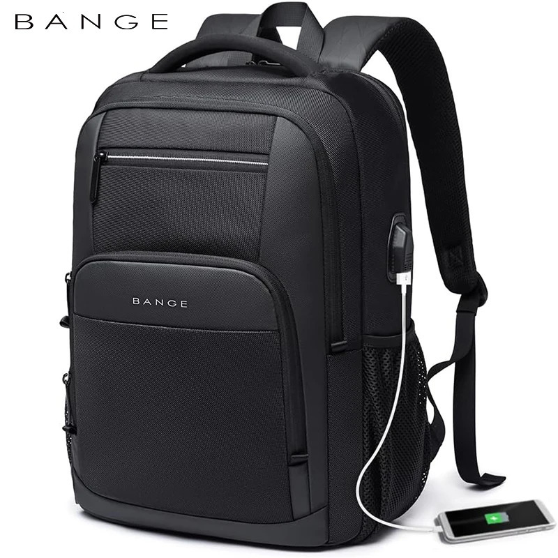 BANGE Travel Waterproof Backpack with USB Charging Port Fit 156 Inch Laptop Backpacks for Men and Women Teenager School Bags 250624