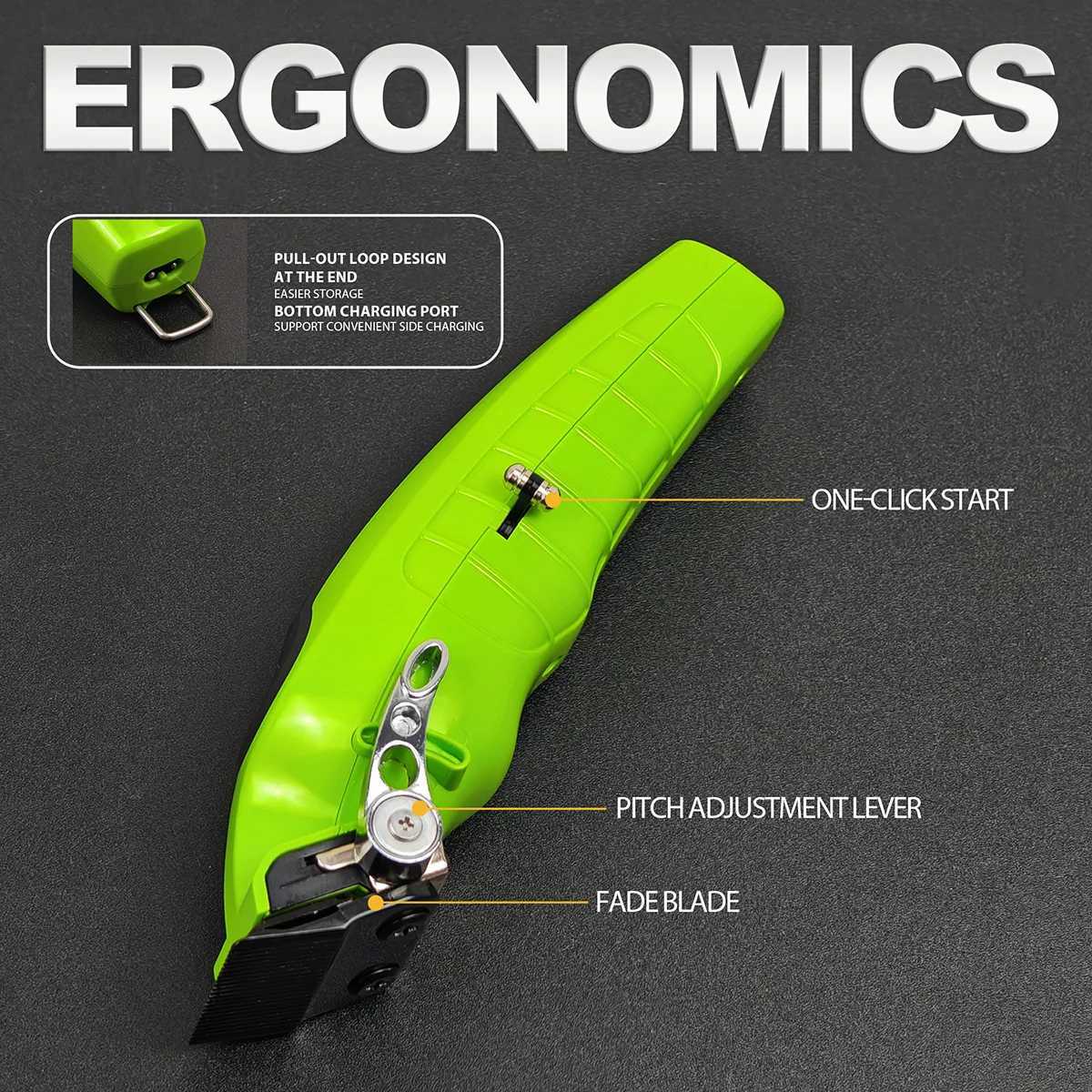 BRDCLIP FA1C NEW 7500RPM Barber Professional Hair Clipper High Speed Motor 2500mAh Electric Trimmer DLC Blade With Base XJ250624