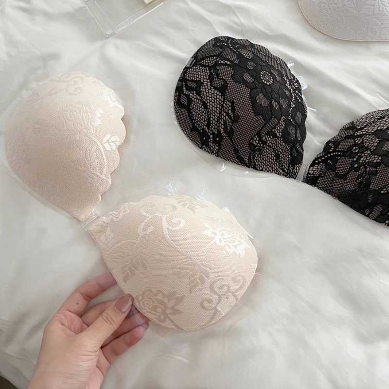 Women Silicone Chest Stickers Lace Push Up Waterproof Nipple Cover Invisible Self-Adhesive Nipple Tape Reusable Strapless BraW250624