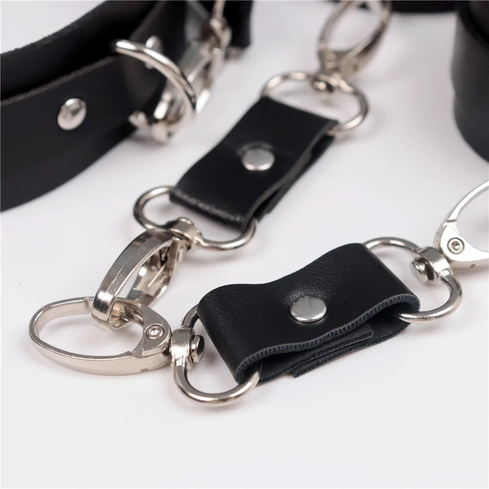 Role-playing 2 PCs BDSM Adult Sex Cuff for Women Men PU Leather Handcuffs Choker Collar Couple Adult Games Flogger Restraints 250624