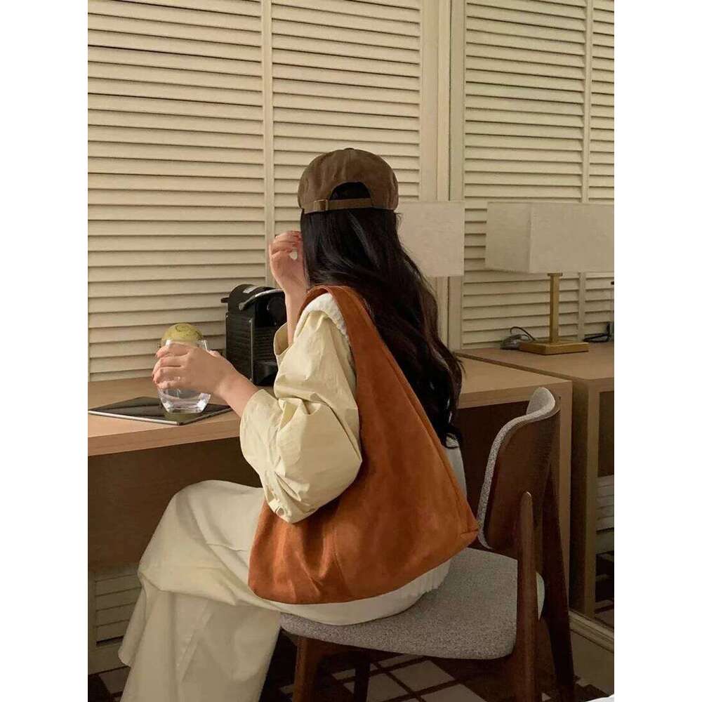 vintage faux suede hobos women shoulder bags large capacity tote bag retro trend autumn big shopper purses handbags