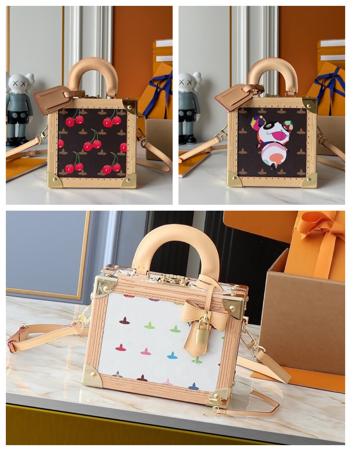 Senior texture box bag women new ladies Europe and the United States fashion print all shoulder crossbody bag