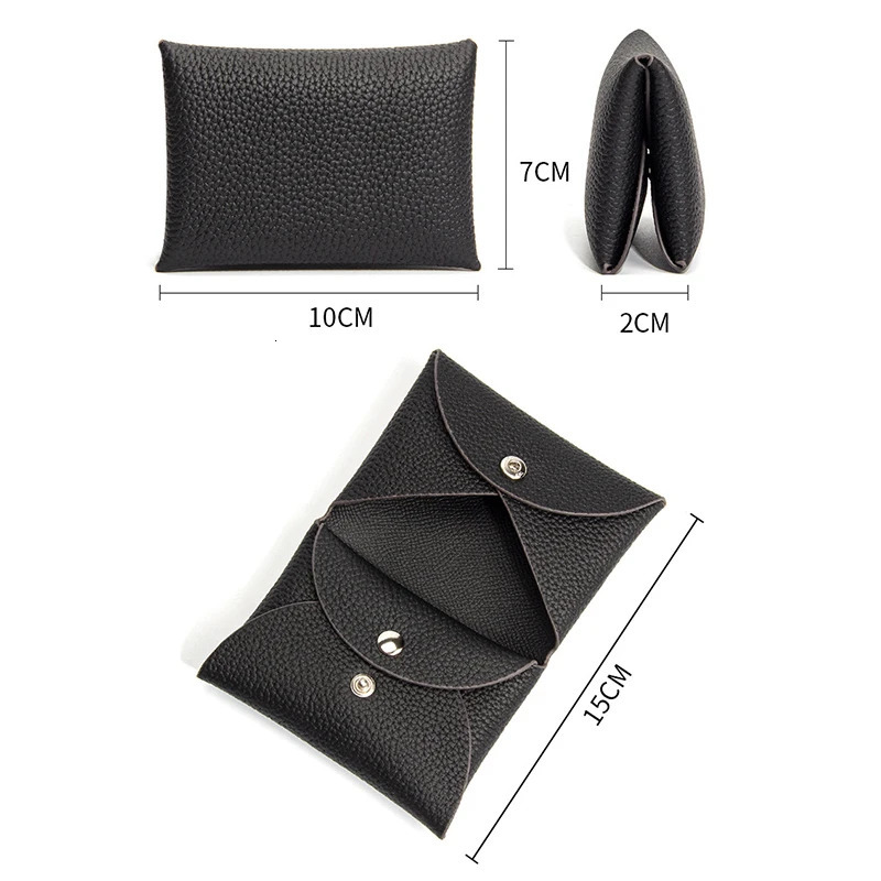 Genuine Leather Wallet Card Wallet Woman Fashion Credit Card Holder Business Pillow Coin Purse Casual Coin Case 250623