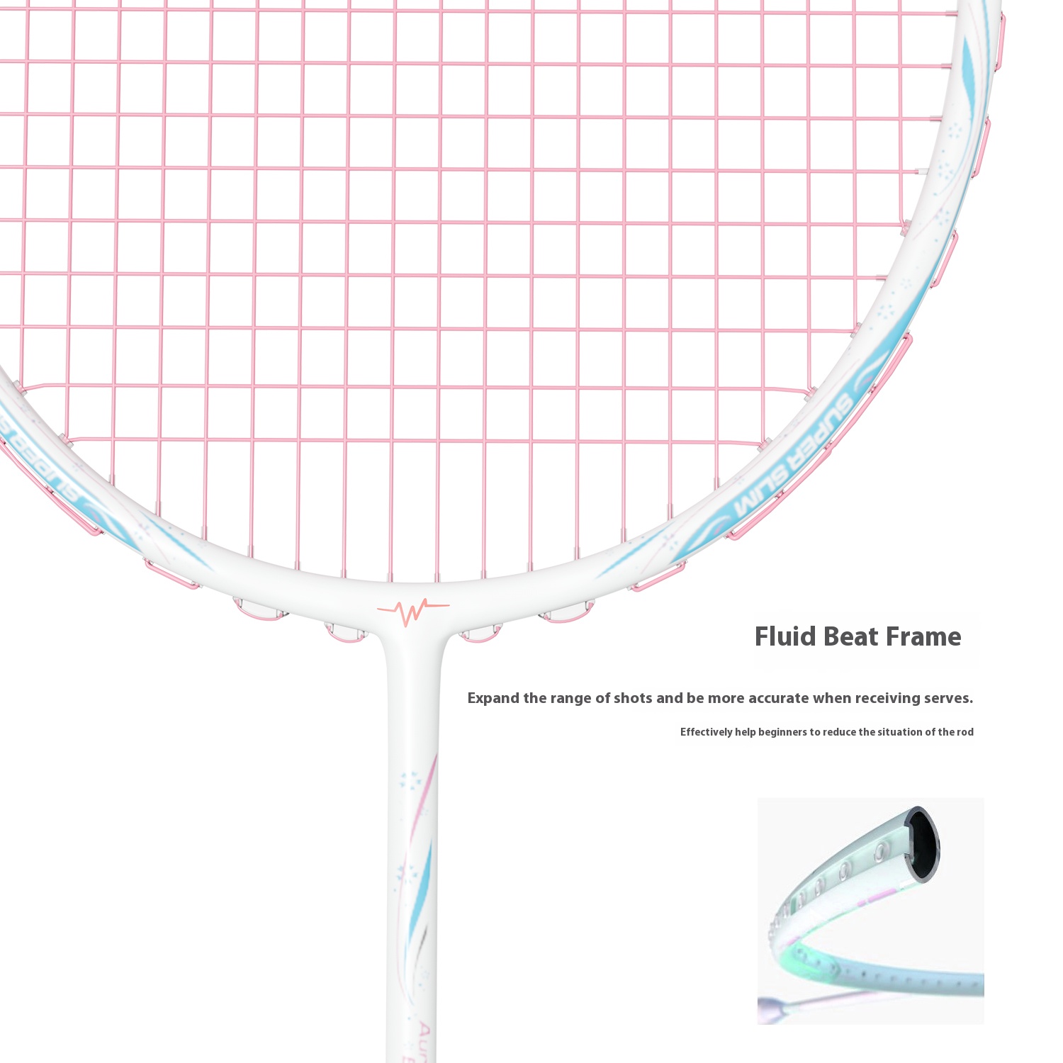 Aurora Borealis Badminton Racket | Beginner-Friendly | 26LBS Tension | 4U Ultralight Full Carbon Fiber | Shock-Absorbing Design