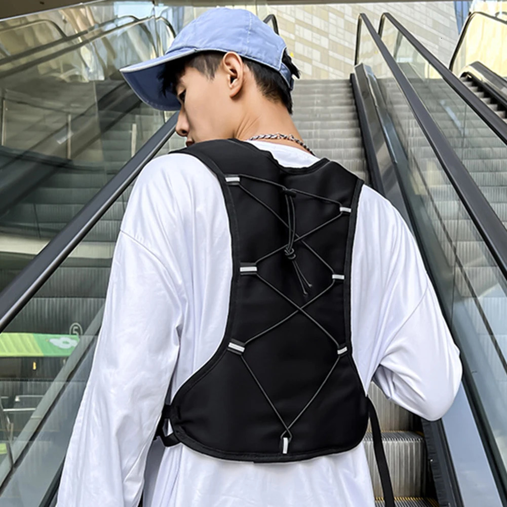 Functional Tactical Vest Chest Bag Lightweight Phone Holder with Pocket Extra Storage Fashion Waistcoat for Cycling Running 250617