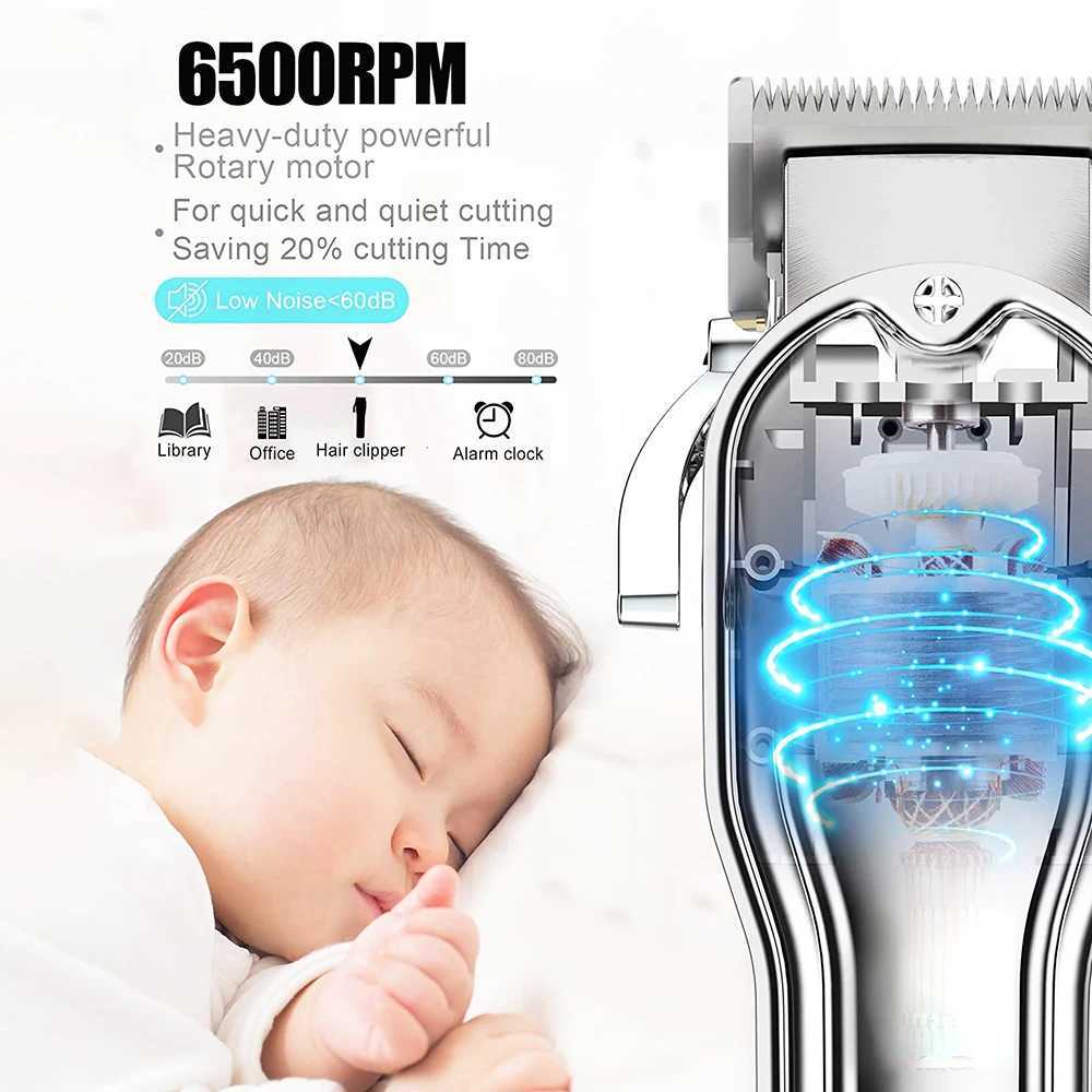 All Metal Hair Trimmer Machine Beard Clipper Electric Shaver for Men High Power Professional Cutter For Hairdresser Barber Shop XJ250624