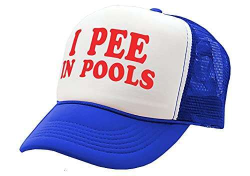 I Pee in Pools Funny Dare Gag Gift Joke - Vintage Retro Style Trucker Cap Hat
