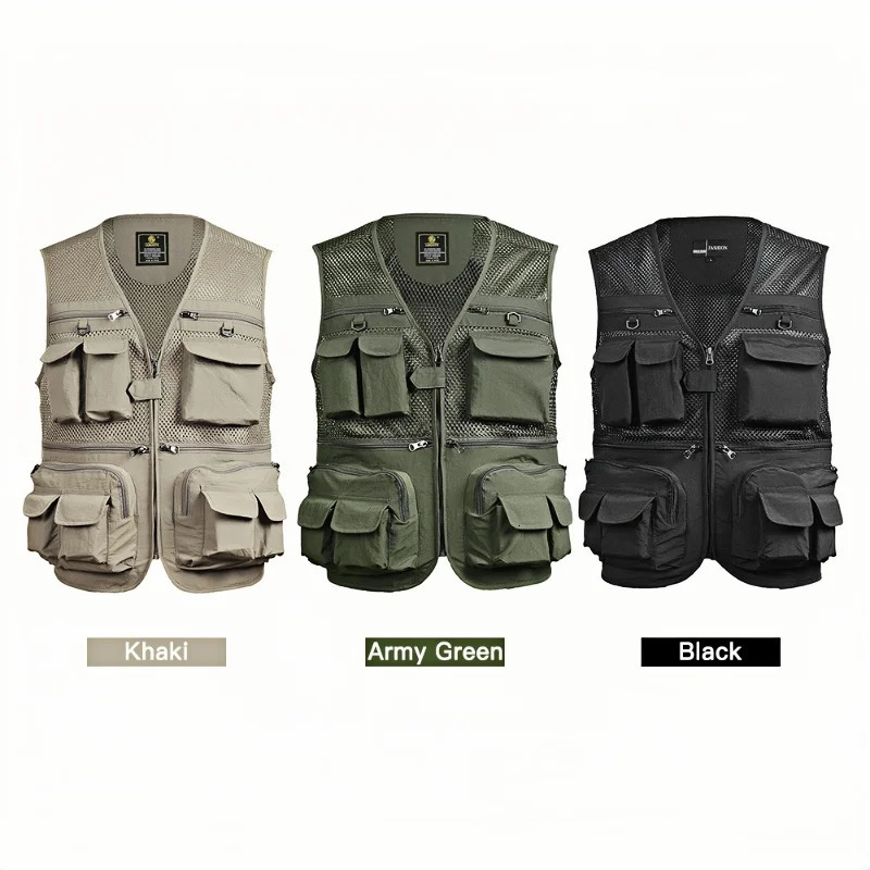 Mens Vest Tactical Outdoor Webbed Gear Coat Summer Fishing Waistcoat Men Tool Multi-Pockets Mesh Work Sleeveless Jacket Male 250617