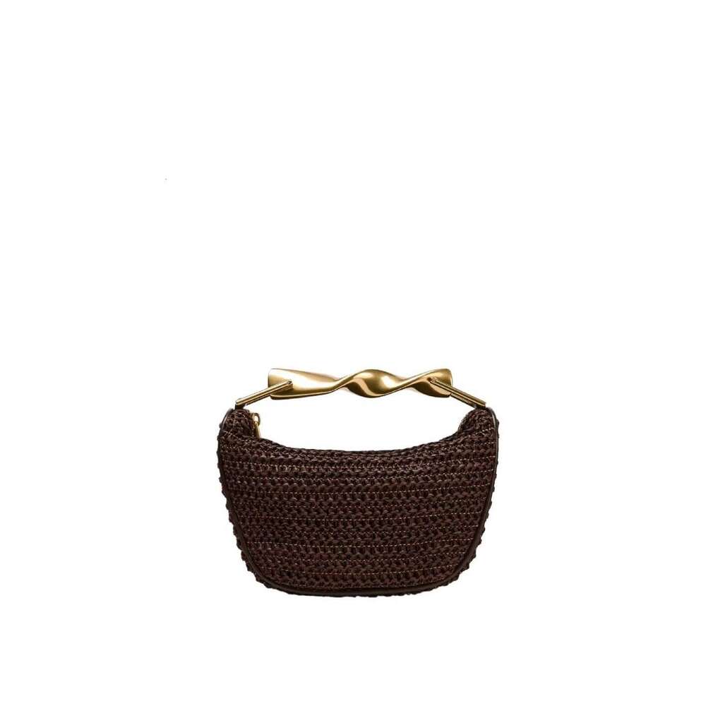 Beach Bag Luxury Straw Bag Straw Tote Z Brand Women S Spring New Single Shoulder Metal Handle Mini Crossbody Zipper Casual Fashion Woven Bag Long Skir