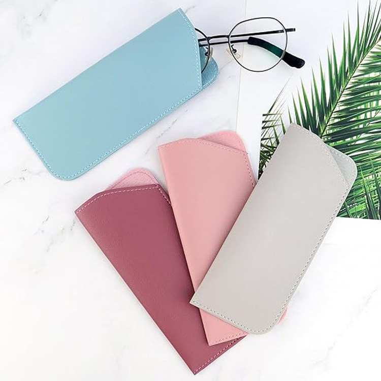Wholesale New Eyeglasses Case Waterproof Soft PU Leather Reading Glasses Bag Custom Logo Sunglasses Pouch