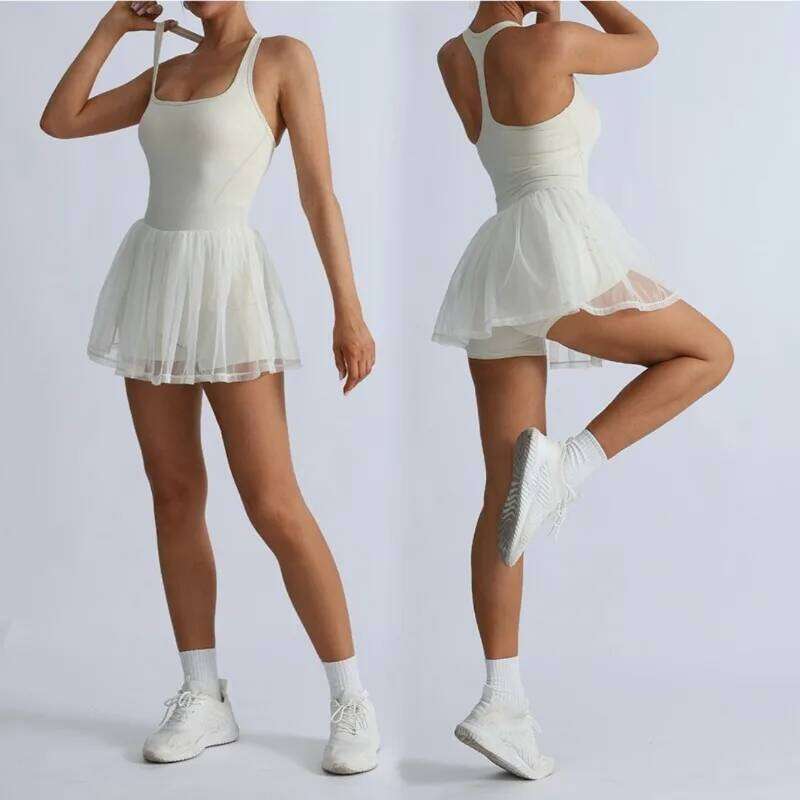 Women's 2-in-1 Tennis Dress Ventilated & Quick Dry with Anti-Slip Lining for Golf Yoga Running Active Sports