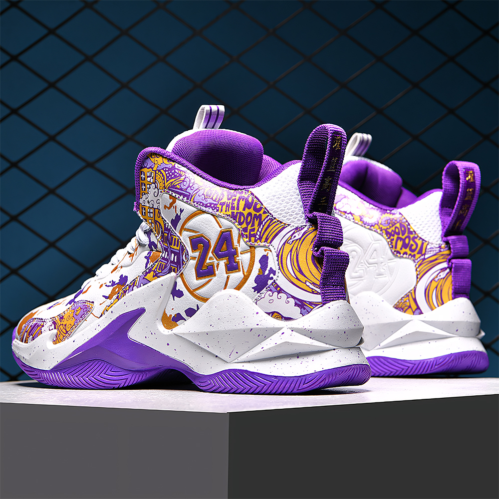 8905-High Top Basketball Shoes Men's Shoes Autumn and Winter Grip Mesh Leather Shoes for Junior High School Students Sneakers Combat Sneakers Ant