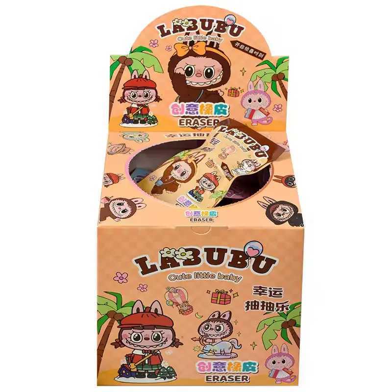 32pcs/Box Capybara Labubu Blind Bag Eraser Lottery Toy Creative Cartoon 3D Doll Eraser Action Pencil Doll Model Holiday Gift Y250624