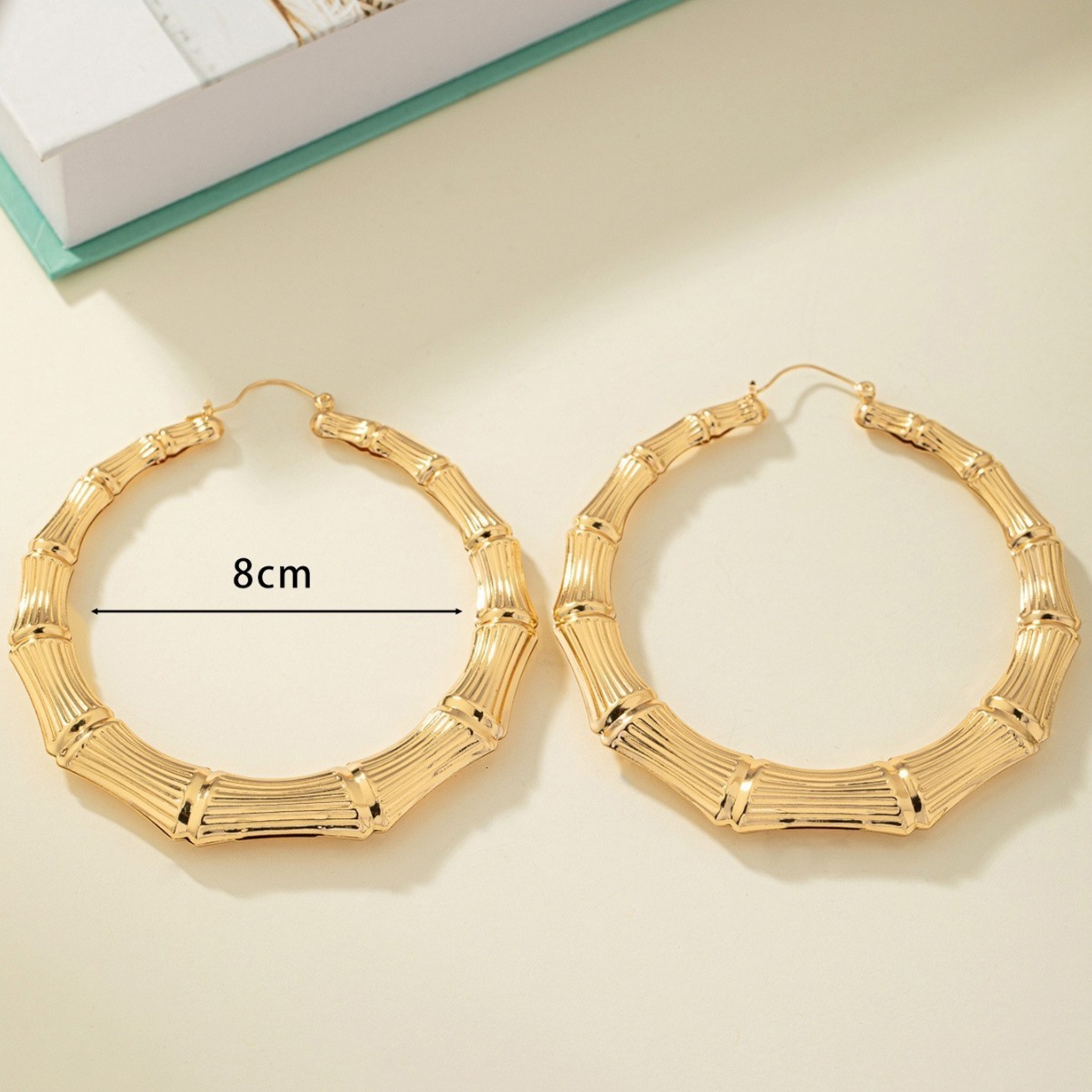 Unique Women's Earrings Hip Hop Circle Bamboo Studs Exaggerated Design Ear Jewelry