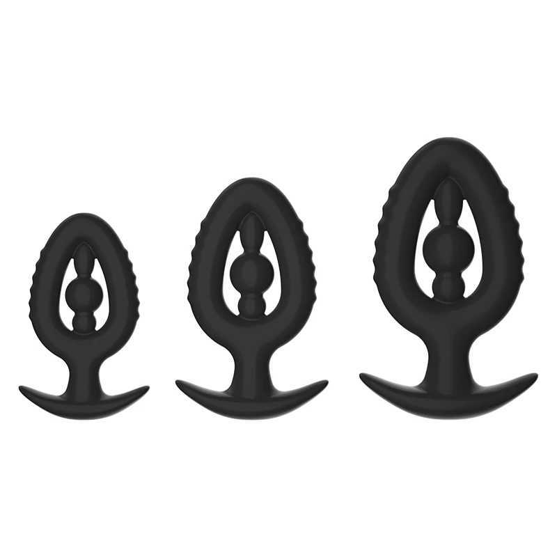 Hollow Anal Plug Anus Vagina Dilator Silicone Butt Plug Prostate Massage Sex Toys For Women Men Outdoor use G-point stimulation W250624